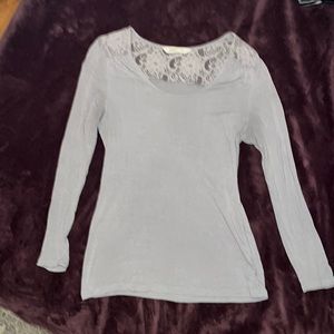 Old Navy Size Small Light Gray with Lace Back Shirt